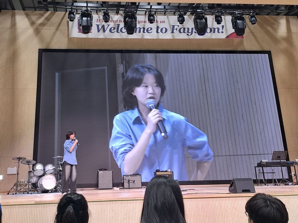 Yeryung giving the opening speech at the Fayston Short Film Festival